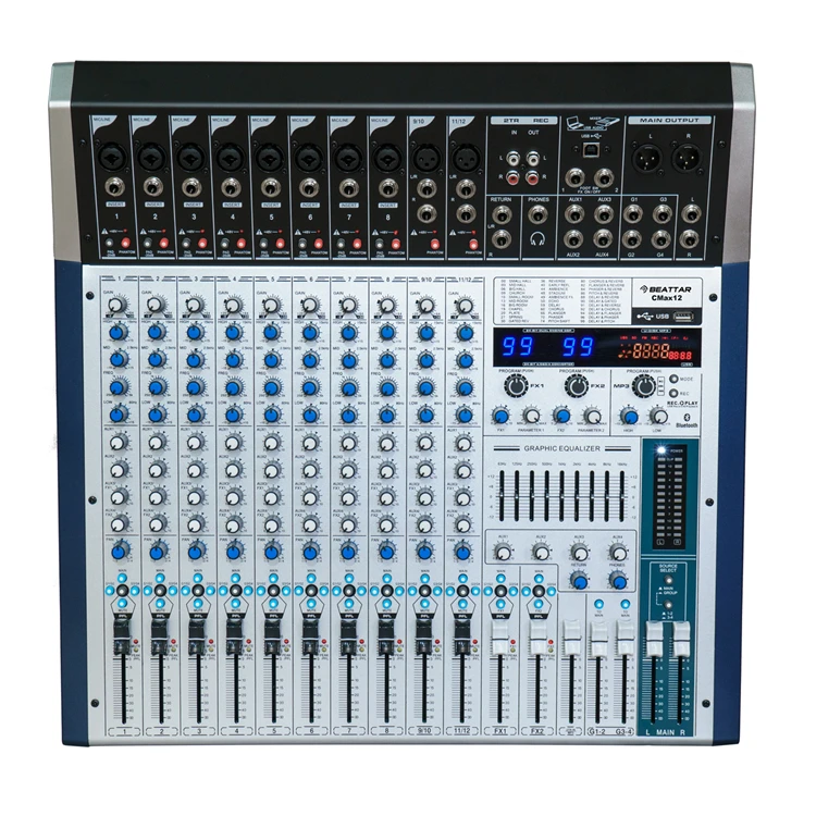 High-End Professional Digital USB Audio Mixer 8CH to 32CH Recording Capacity Dual 99 DSP Music Console for MP3 Power Mixer