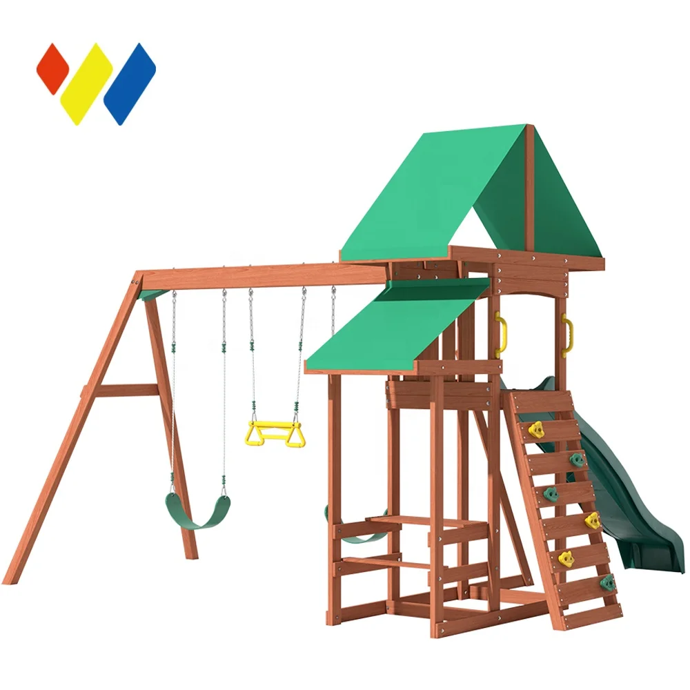 Cheap Children Garden Playground Wooden Swing Set Jungle Gym Kids Outdoor Kids Rope Climbing Ladder Swing Sets For Sale In Wood