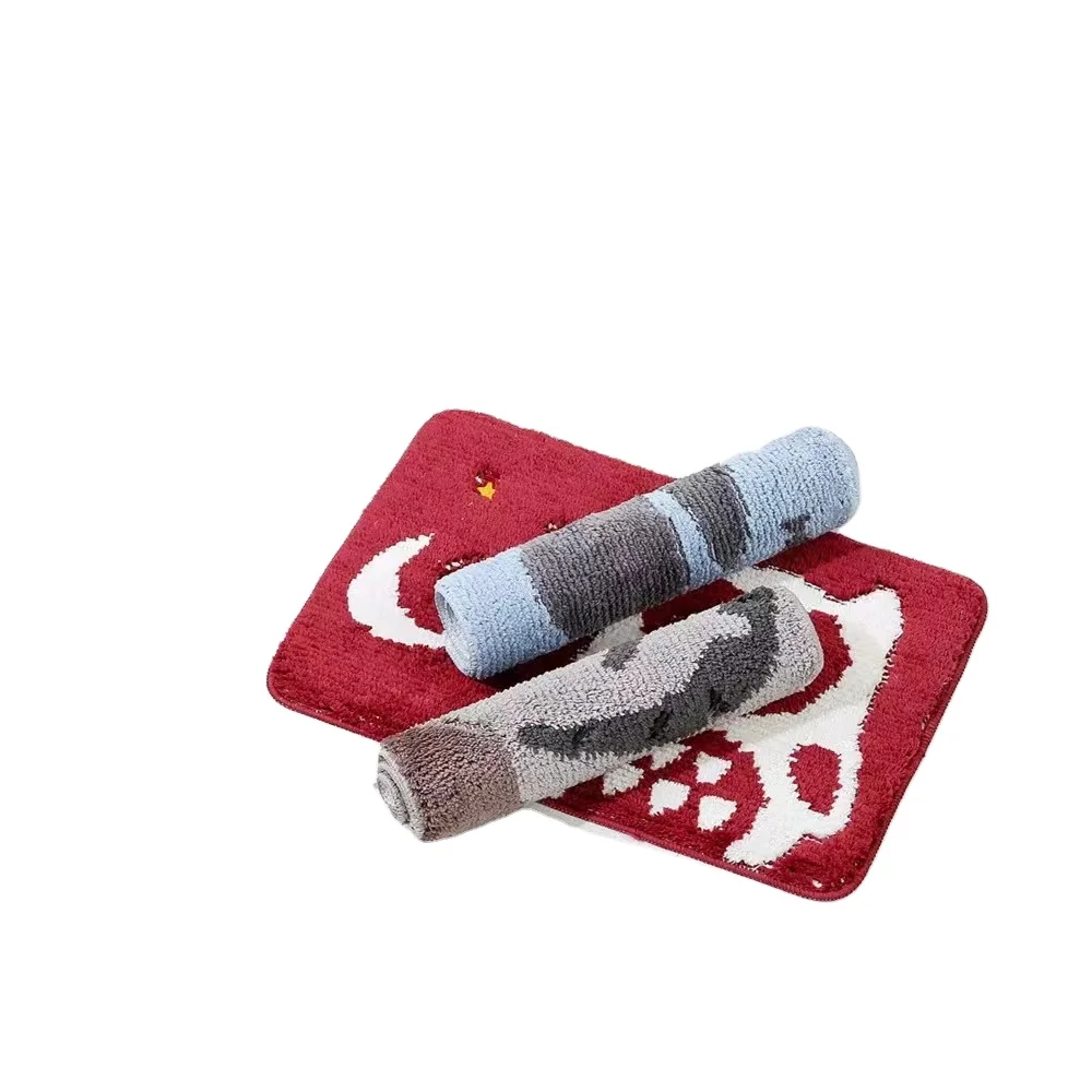Home  cartoon embroidery  Decor Bathroom Anti Slip Shower mats water absorption washable carpet microfiber bathroom mats