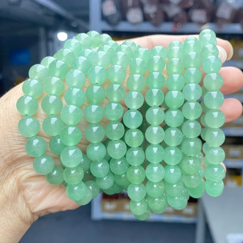 Natural AAA Certified Real Green Jade Nephrite Burma Bracelet Tianshan Emerald Green Crystal Beaded Bracelet Man Woman