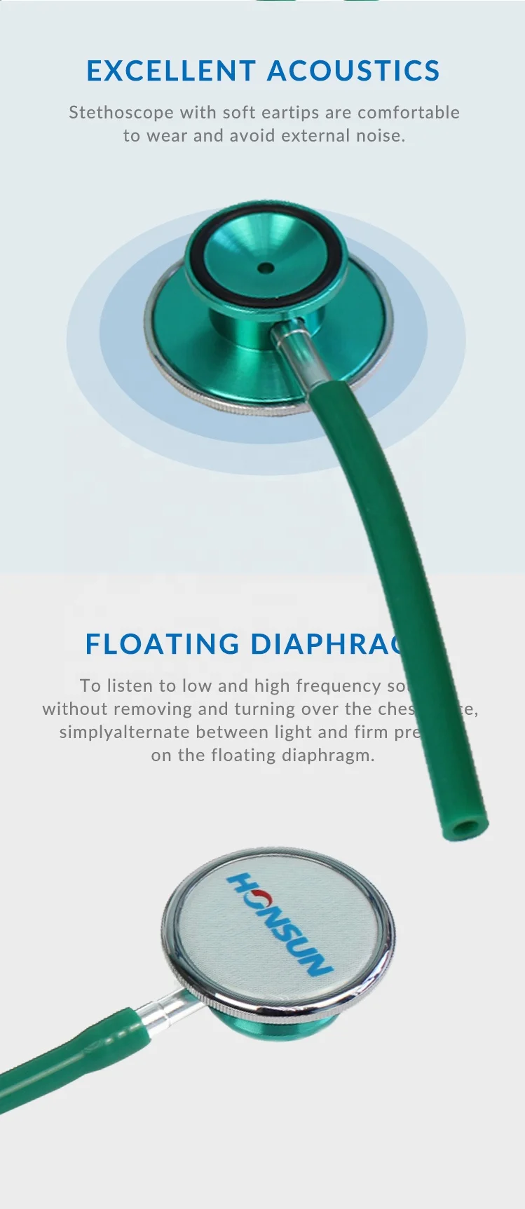 HONSUN High Quality Professional Use Dual Head Cardiology Medical Stethoscope Special Design for All Age Patients