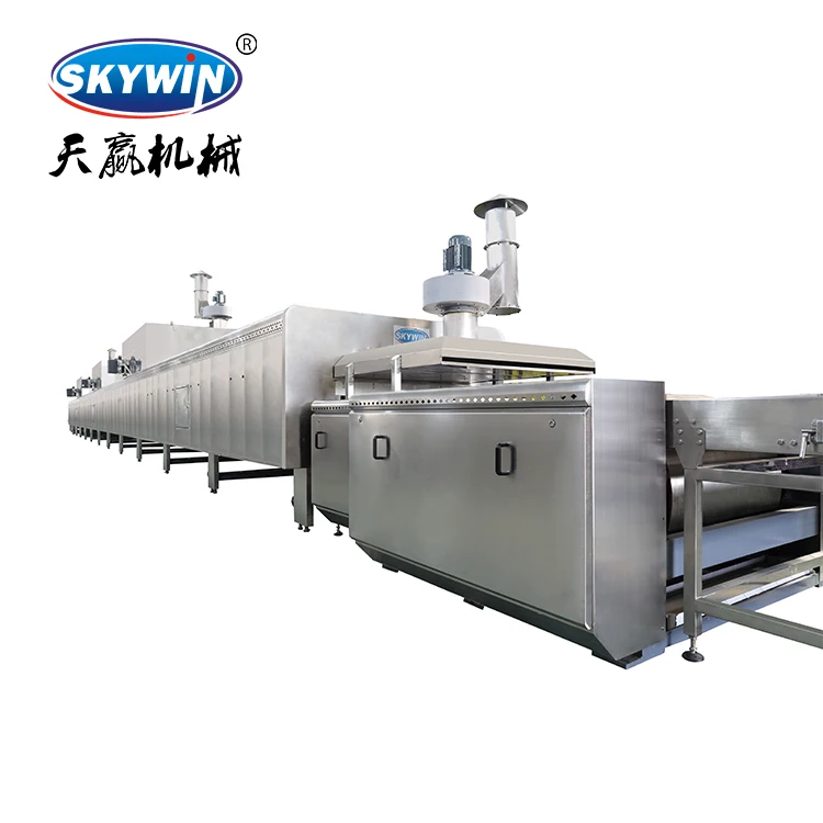 Industrial Bakery Production Line Small 18m Automatic Conveyor Belt Gas Tunnel Drying Oven For Bread Biscuit Cookie Baking