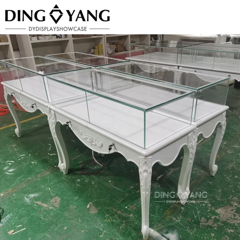 Strength Manufacturer Custom  High End Premium Glass Jewelry Showcase With Lighting , Ships Fully Assembled Lockable