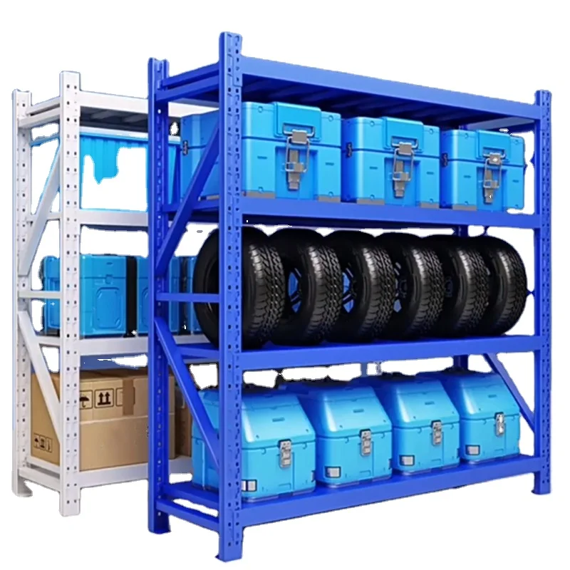 Stainless Steel Rack Roll Container Cargo Storage Foldable Steel Metal Tires Warehouse Rack Shelf
