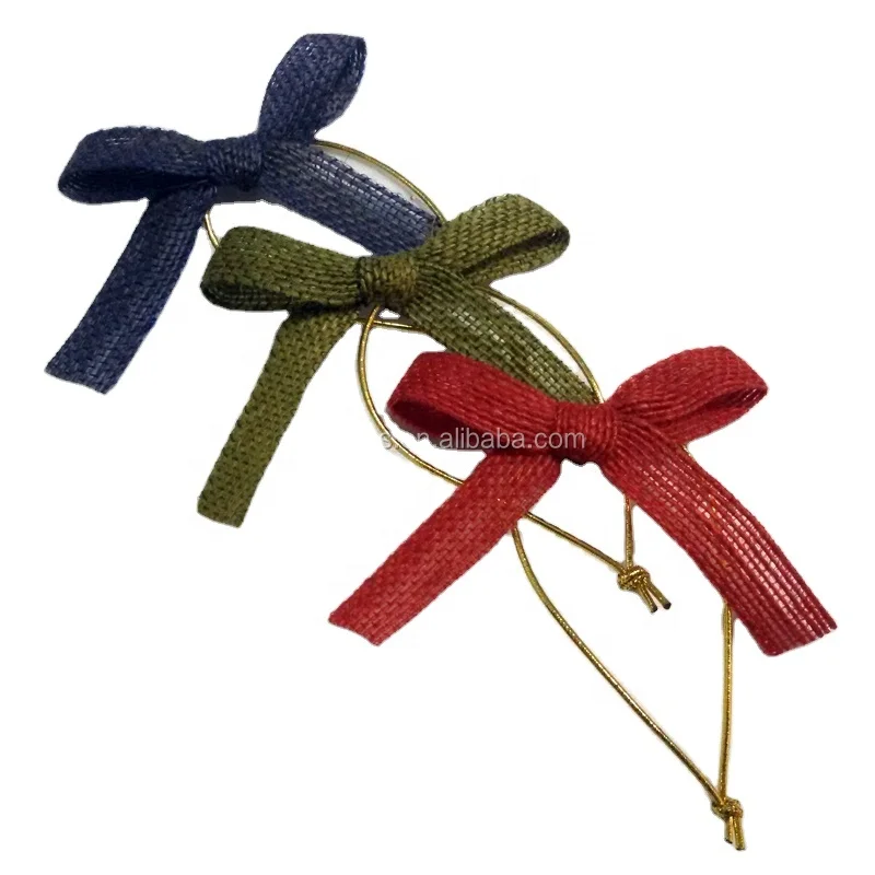 Уникальный бант из джутовой ленты с эластичной петлей для украшения бутылки