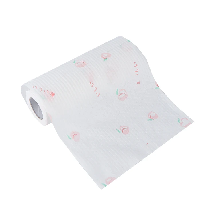 Reusable White Woodpulp Recycled Non-woven Cleaning Towel Roll Cleansing Disposable Towel Kitchen Rag Kitchen Wipe Kitchen Paper