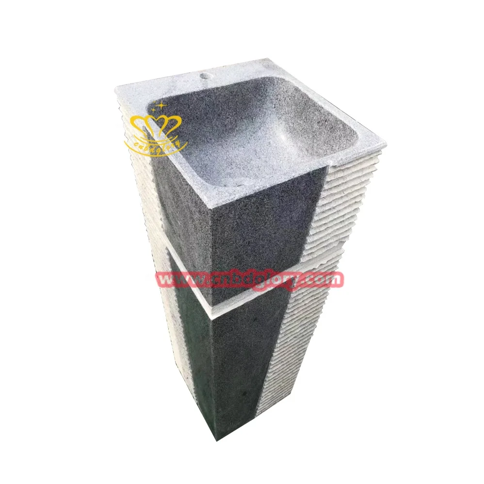 Роскошные ванная комната орнамент квадратный столбец гранит камень ручной бассейна