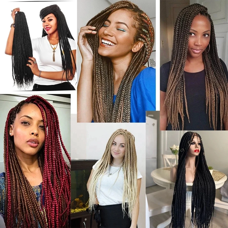 Synthetic chemical fiber crochet braids three-strand braids colorful multicolor box braids