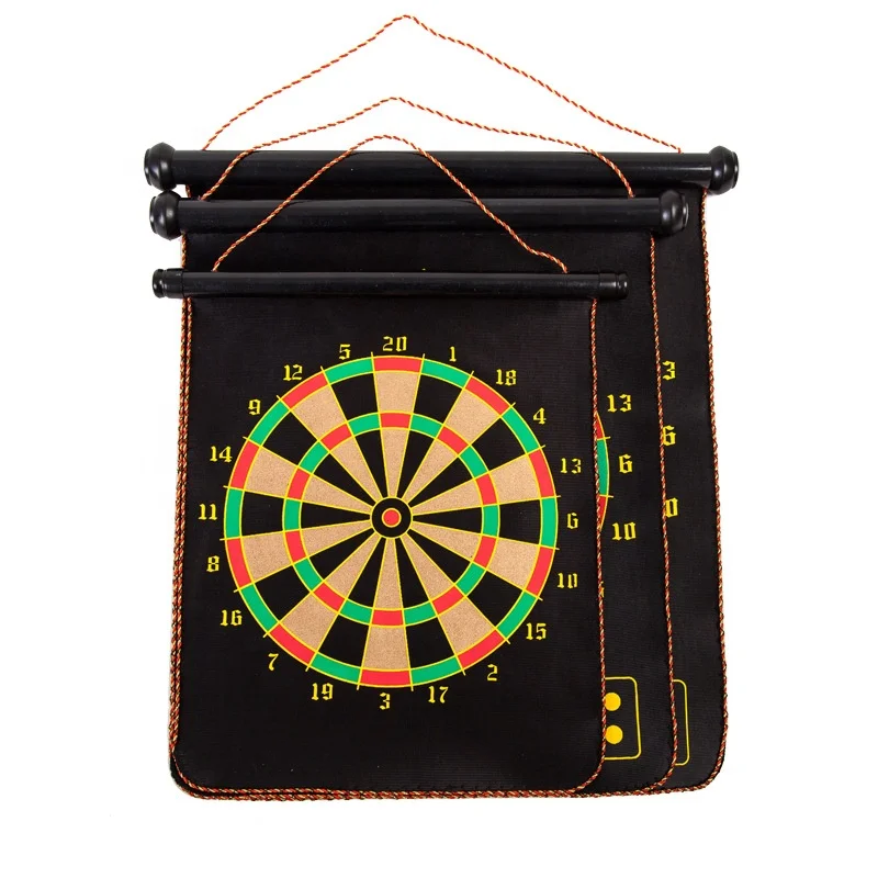Factory Supply High Quality 15 Inch Double-side Flocking Magnetic Dartboard With 6 Darts