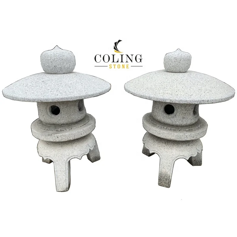LA125 Japanese lantern garden hard carved stone lantern kodai maru yukimi stone lanterns