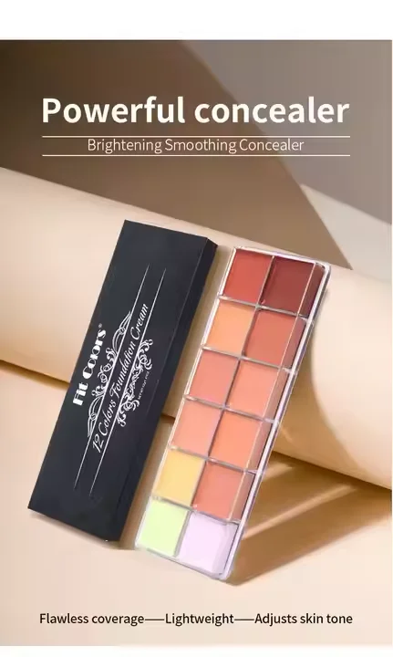 12 colors Cover pimple Marks and dark circles with Concealer Tray Lasting waterproof no bloom under eye primer Concealer
