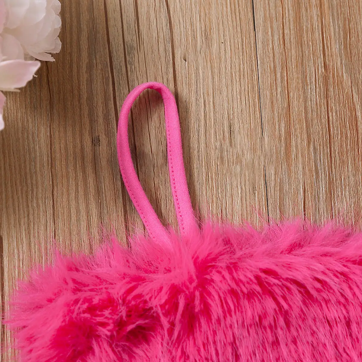 2024 Summer Hot Sale 18M-7Y 3-piece Girl Fashion Fuchsia Faux Fur Camisole and pink  Plaid Pleated Skirt Set