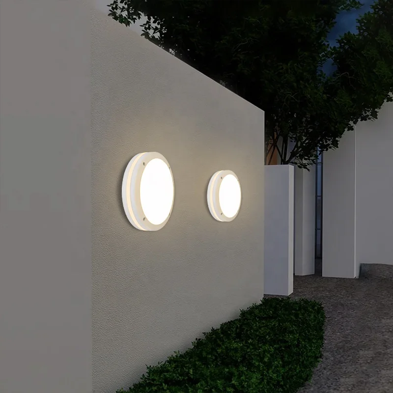Full Moon IP65 Outdoor Blukhead LED waterproof light High End White Color Finishing ABS Body Material PS Cover Wall Light