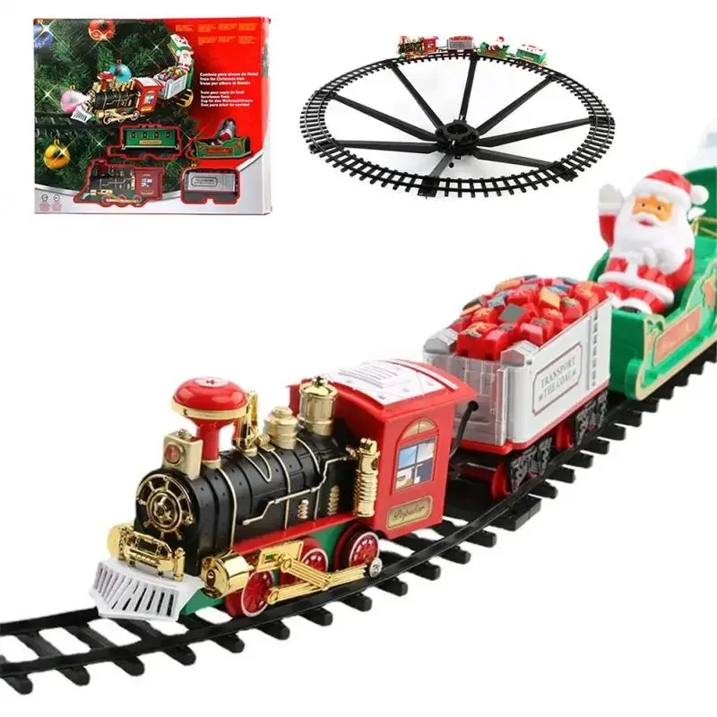 Hot Selling Electric Railway Train Play Set With Light&Music Christmas Decoration Gift Rail Track Slot Toy For Kids