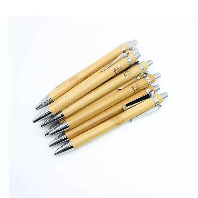 Subli-forward High Quality Recycled Bamboo Ball Pen Custom LOGO Eco Friendly Wood Ballpoint Pen for Engraving Blanks Printing