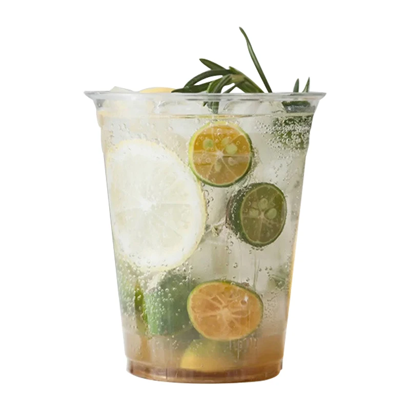 U Shaped Disposable Plastic Cup PET Cup 500ml 700ml Disposable Coffee Beverage Cup For Cold Drinks