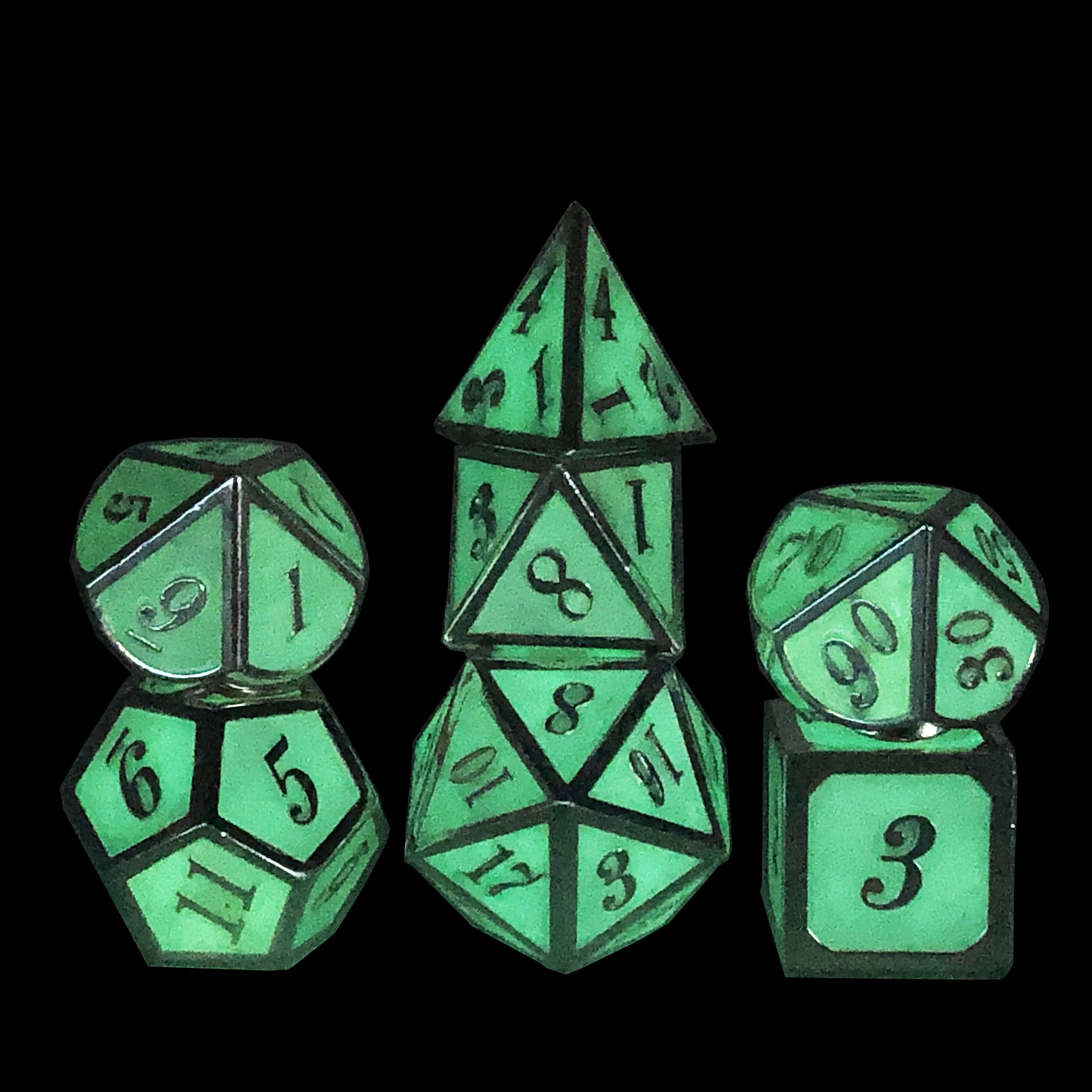 
Board Games Metal New Scales Custom Dice Set Dnd Dungeons Dragons Glowing Metal Dice 