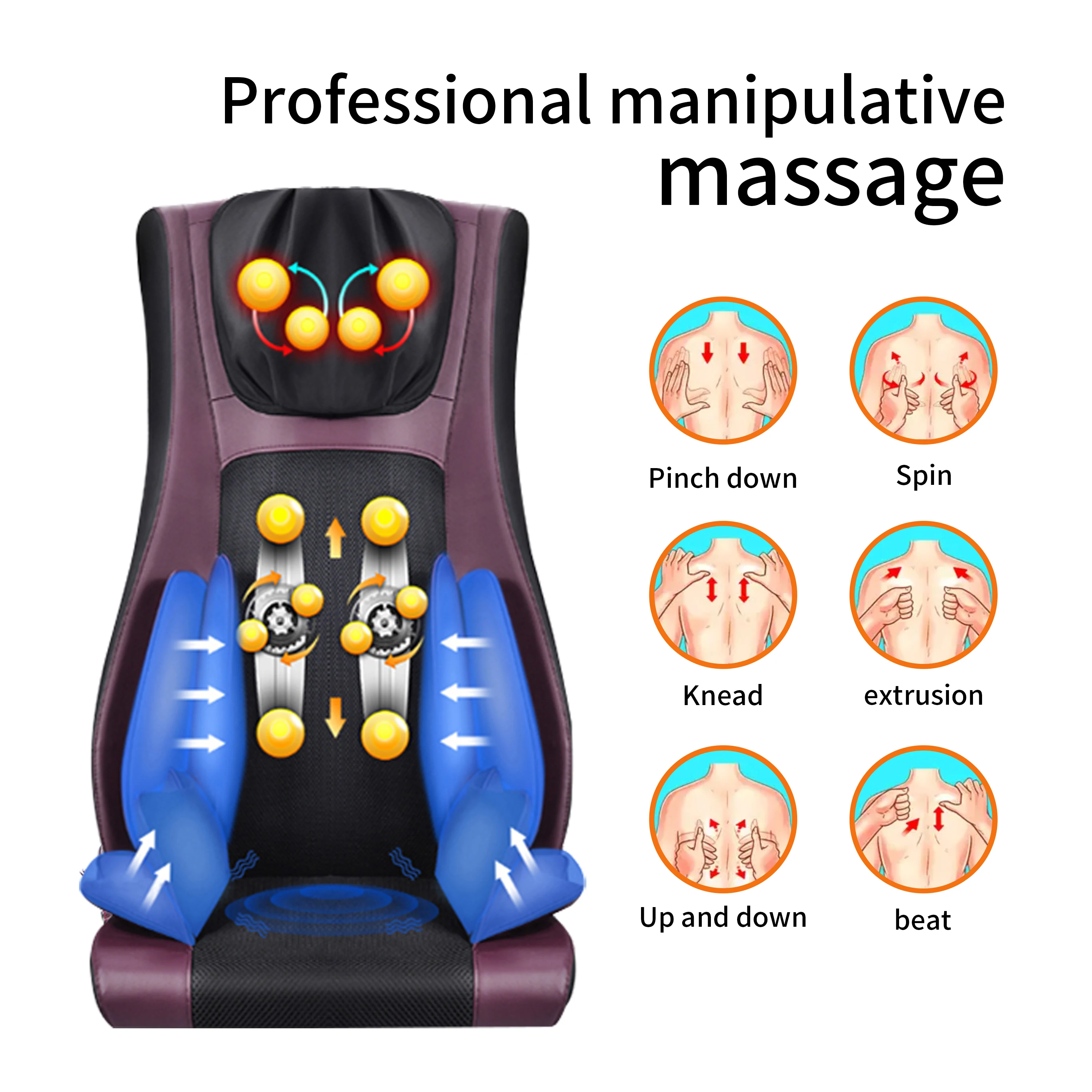 Factory Wholesale OEM Portable Neck Back Full Body Massage Car Seat Infrared Vibration Massager Cushion with Pillow