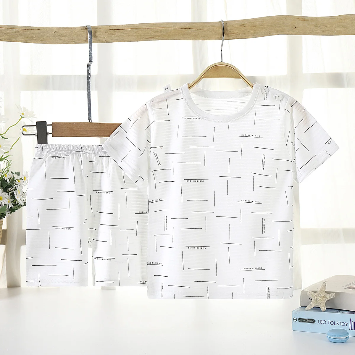 
Good price high quality summer children clothes suit 100% cotton short sleeve 2 piece baby clothes suit wholesale 