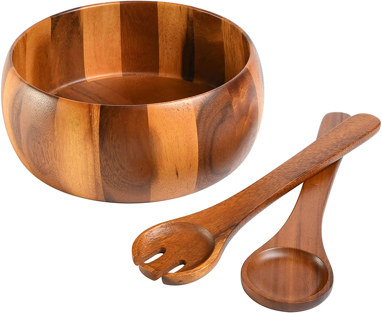 XH Acacia Wood Salad Bowl set of 3 pcs with salad server