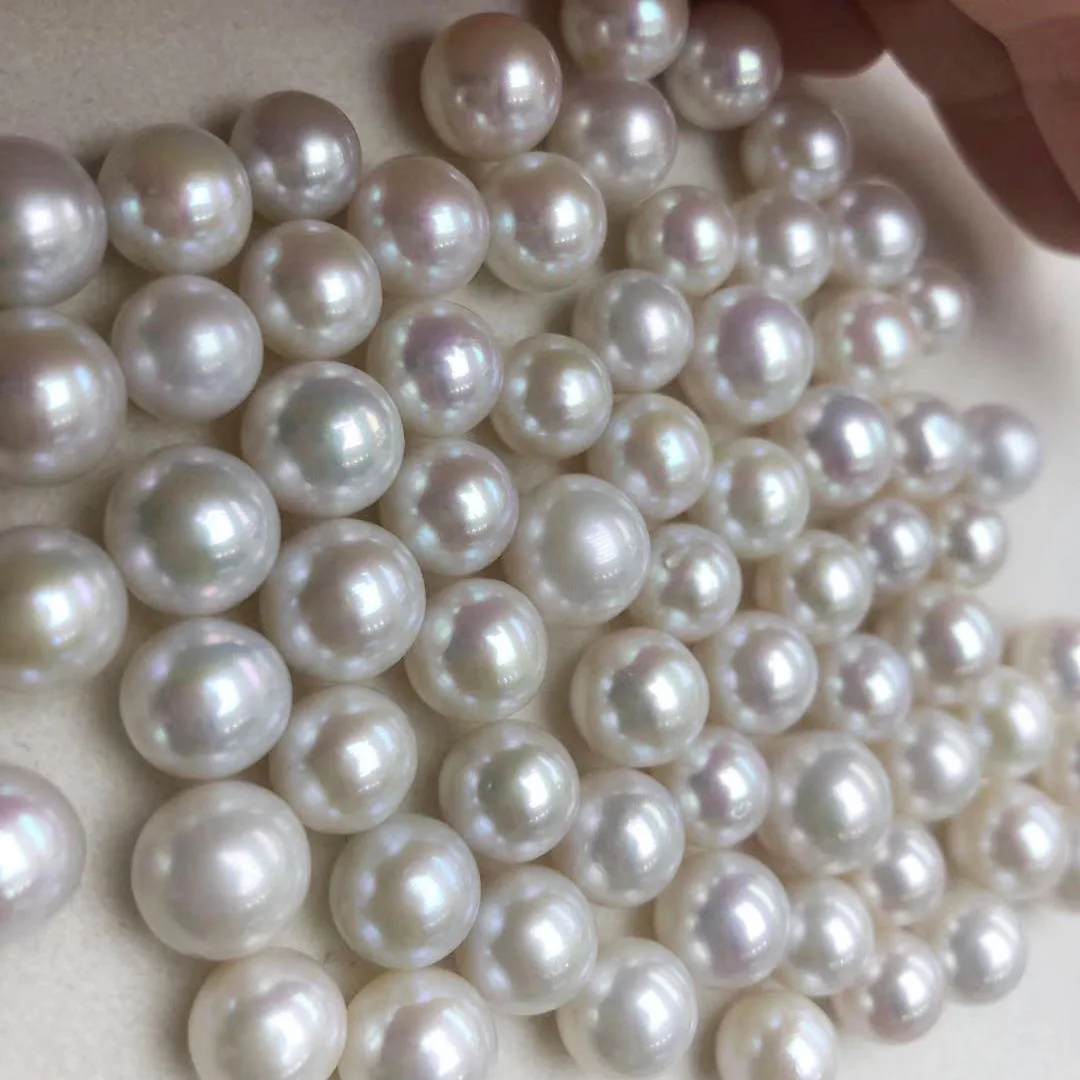 9-12 mm high quality AAA big white pearl perfect round nature loose freshwater pearl after hole almost no flaw whole sale price