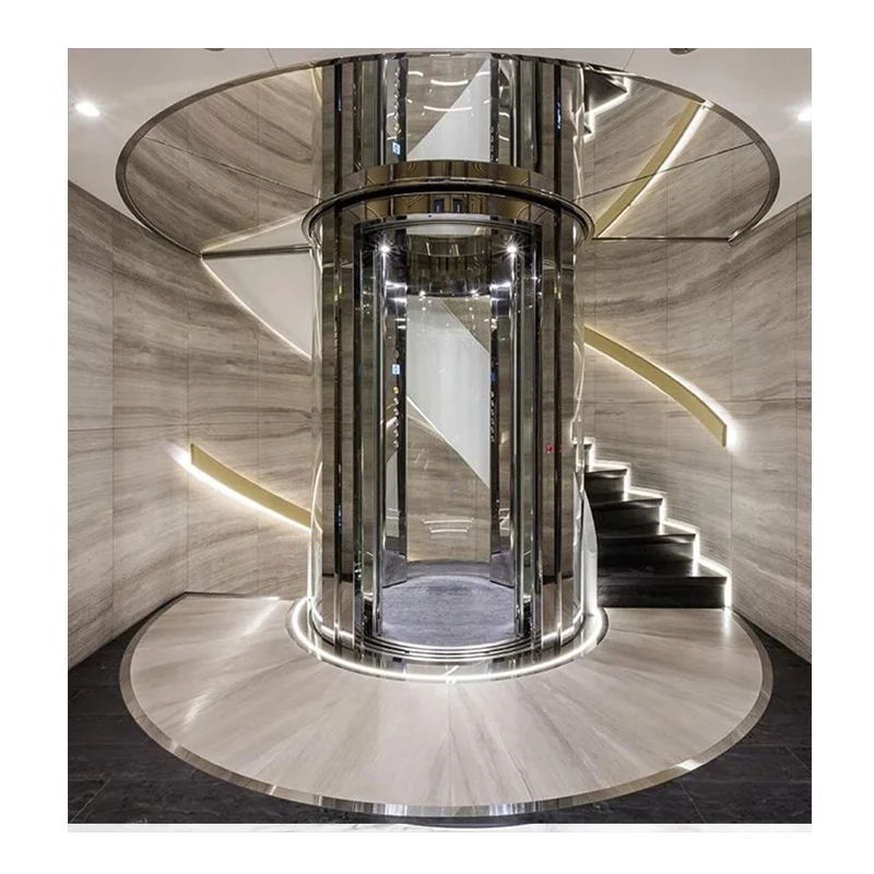 Indoor Panoramic Circular Elevator 3 Floors Apartment Round Elevator home lift