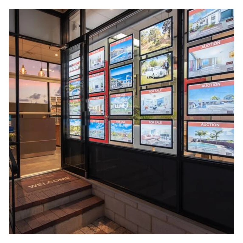 Подвесная светодиодная система отображения окон недвижимости двухсторонняя/односторонняя система светодиодный плакат световой короб