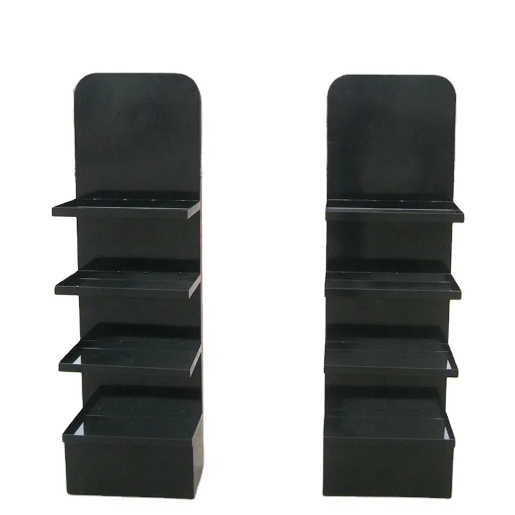 Настраиваемый черный трехуровневый стеллаж для супермаркета напольный бутылок с водой напитков