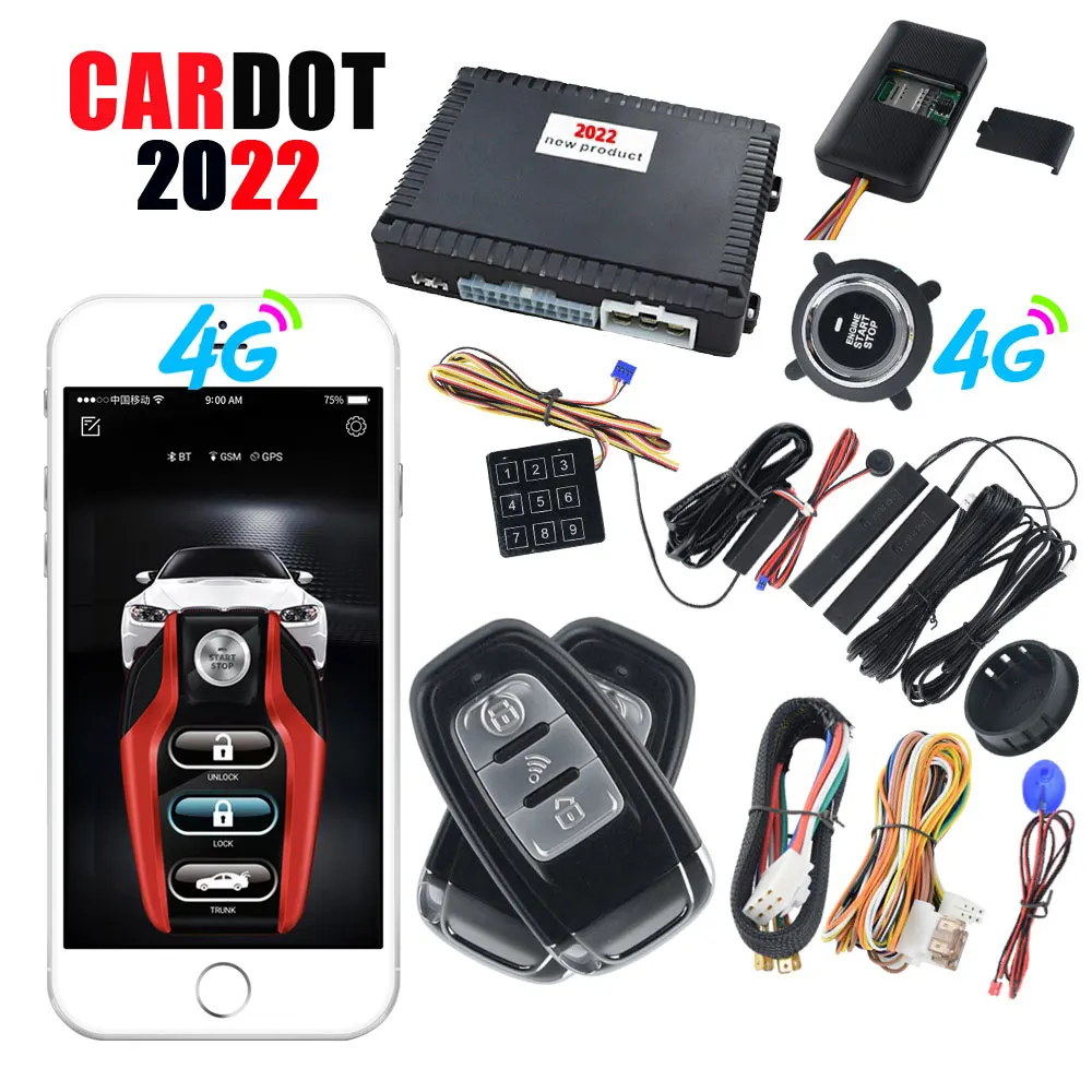 Drop Shipping KOL Cardot  Keyless Entry System PKE Push Button Start Remote Starter Car Alarms
