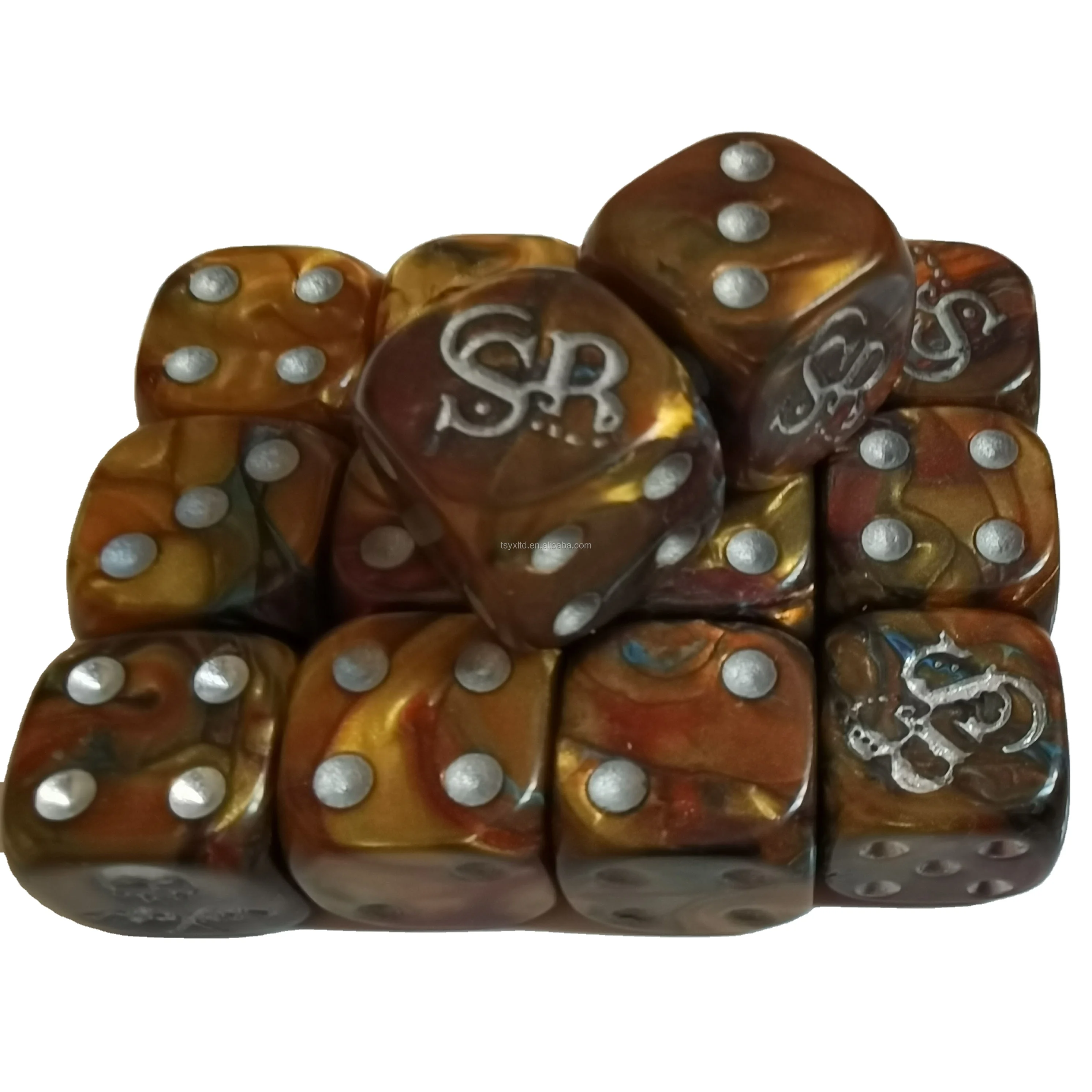 Factory 12mm 14mm 16mm  custom 6 sided plastic acrylic poly board game rpg dice set 7pc