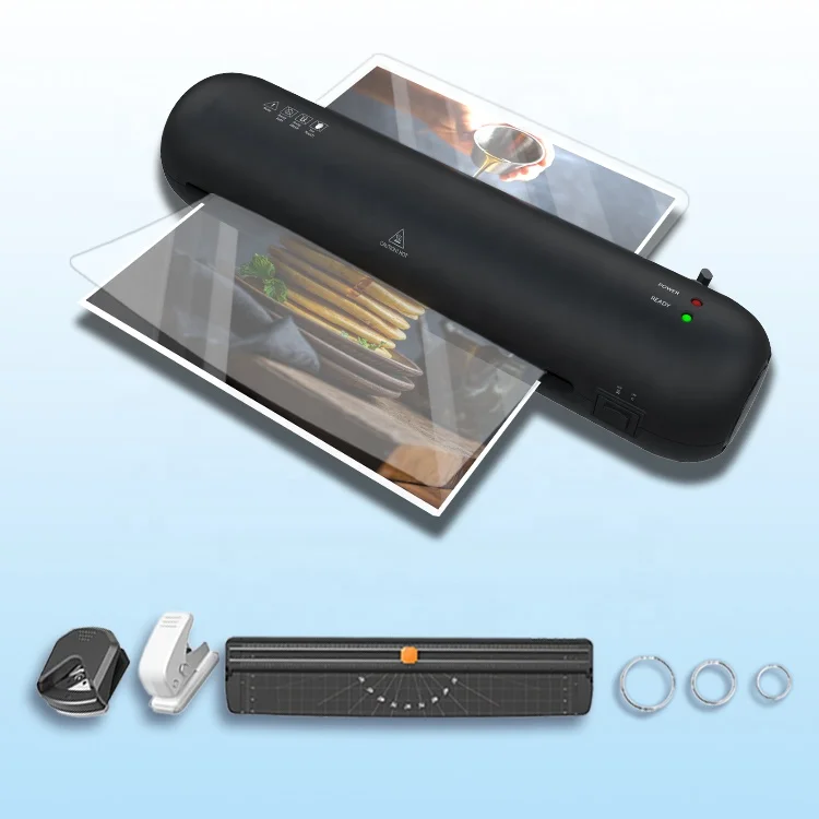 Home School Office 125mic A4 Laminator Machine kit with trimmer Corner rounder Puncher