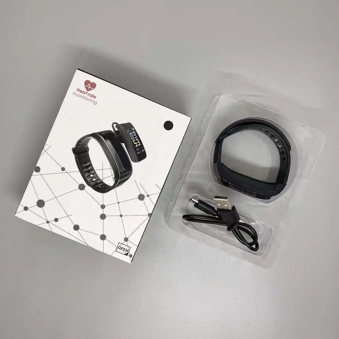 New Products 2 in 1 Fitness Wristband BT Earphone Smart Bracelet with Heart Rate Monitor For Android and IOS Smart Watch Band