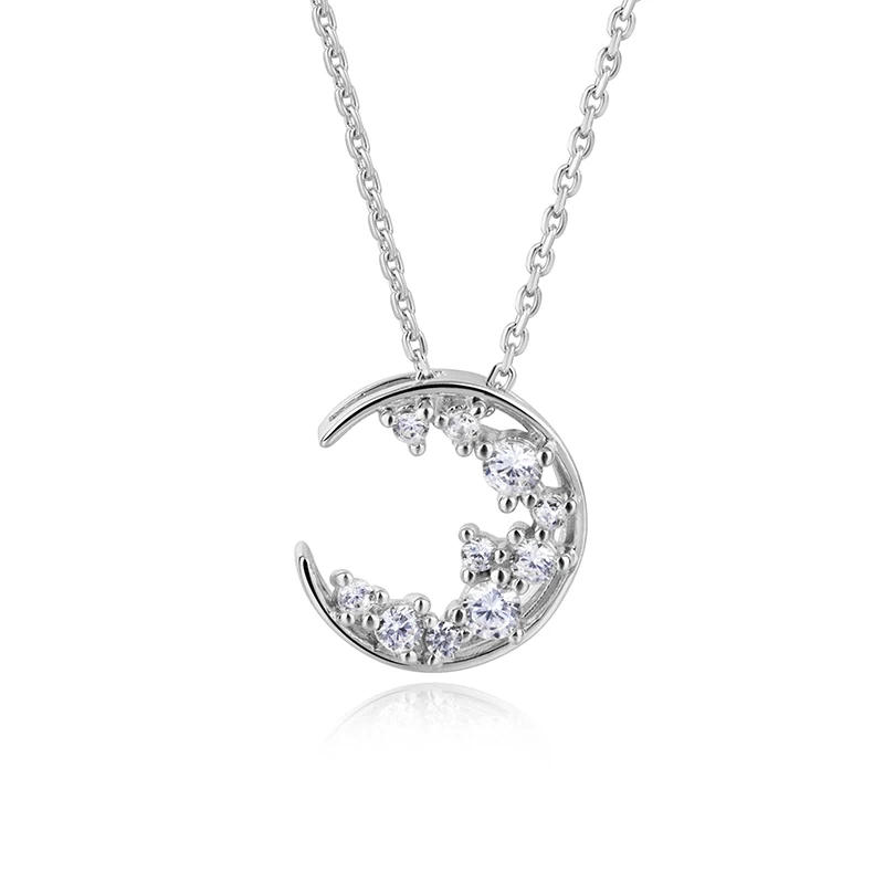 Custom 925 Sterling Silver 2021 moon thick chain necklace