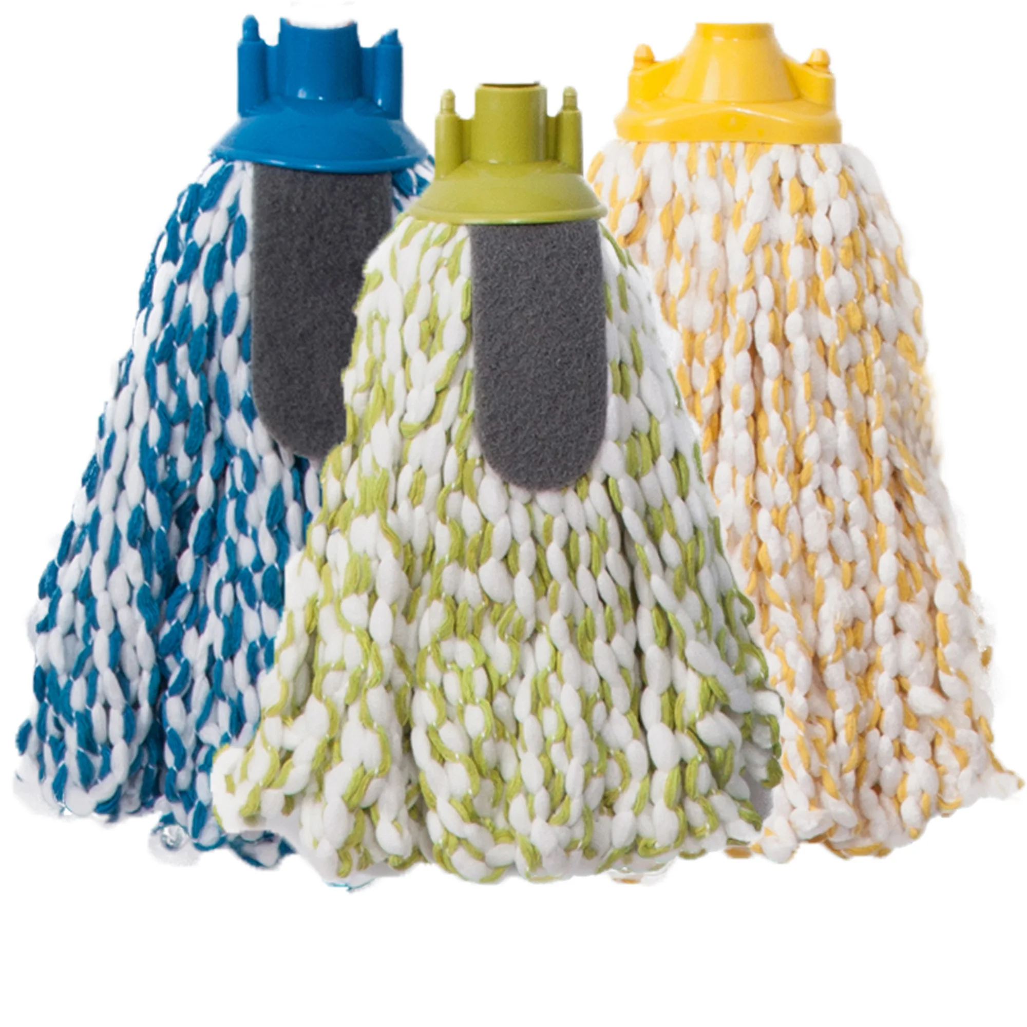 Various styles of microfiber yarn mop head dry and wet plastic mop head