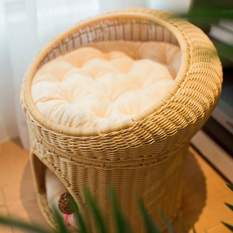 Indoor And Outdoor Rattan Pet Dog Bed Toys Cat Bed Cave Dog House