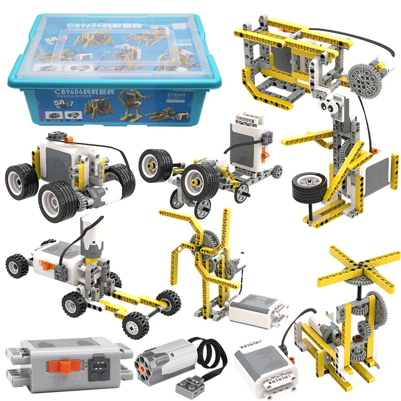 STEM DIY APP Control Programming Roboti Building Block 58 IN 1 Science Educational toy Bricks set for WeDo 2.0
