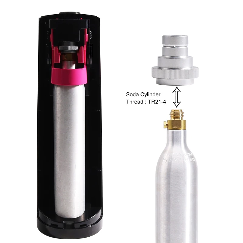 Quick Connect Adapter for CO2 Soda Sparkling Water Bubbler DUO Terra 425 g | 60 Liter Pink Cylinder Bottle