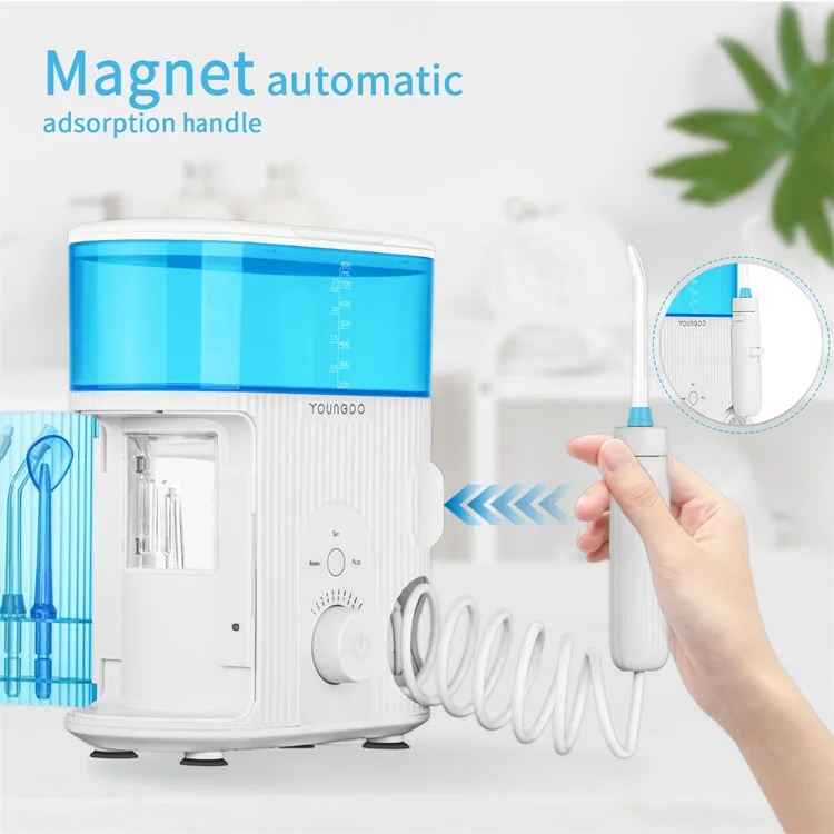 White Portable Disinfect Function Desk Topwater Flosser Oral Irrigator Electric With 7 Brush Heads