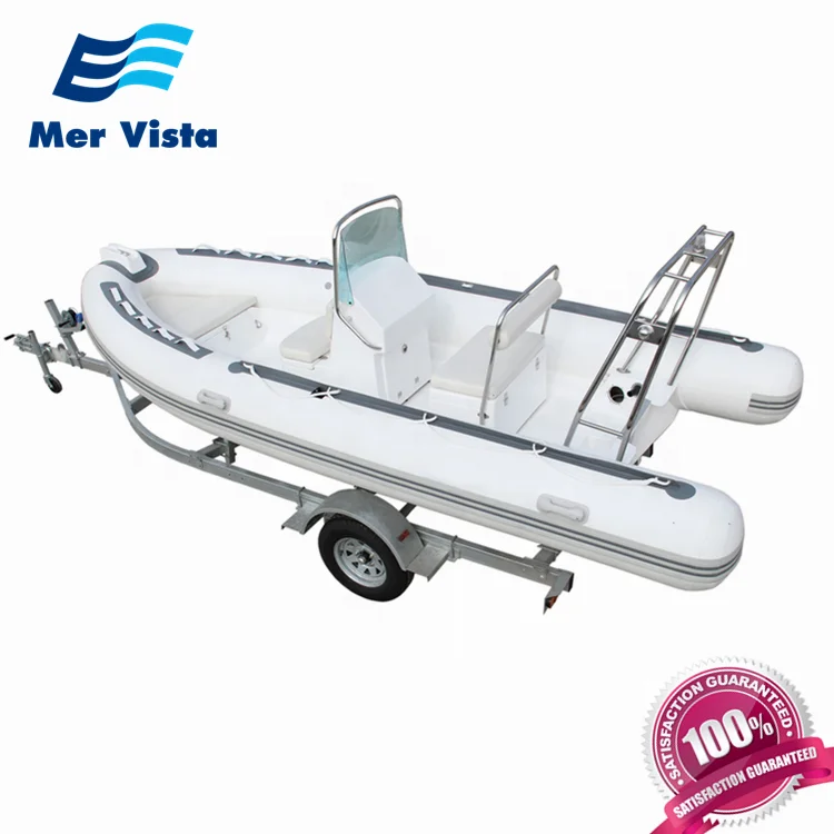 CE Rib Boat16ft Deep V-shape Fiberglass Hull Hypalon or Pvc Tube