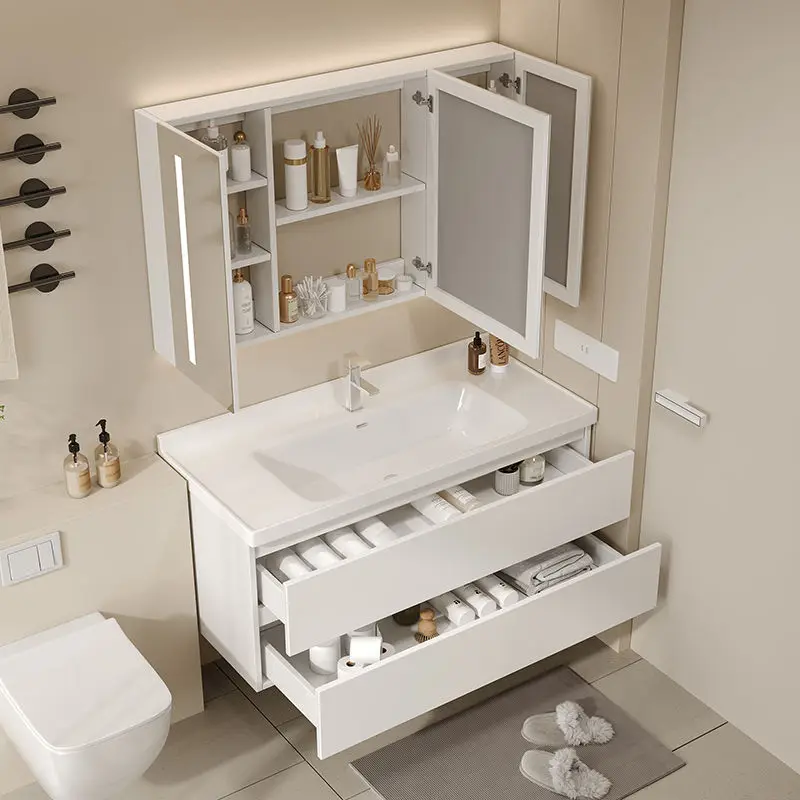 Hot sale modern bathroom vanity with storage Shower Cabinet Wooden New Customized wash basin vanity bathroom cabinets wholesale