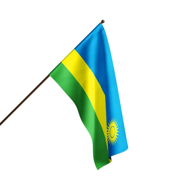 Huiyi Factory direct custom flag 100% Polyester Digital Printing Outdoor Country Flags of Rwandans 90*150cm