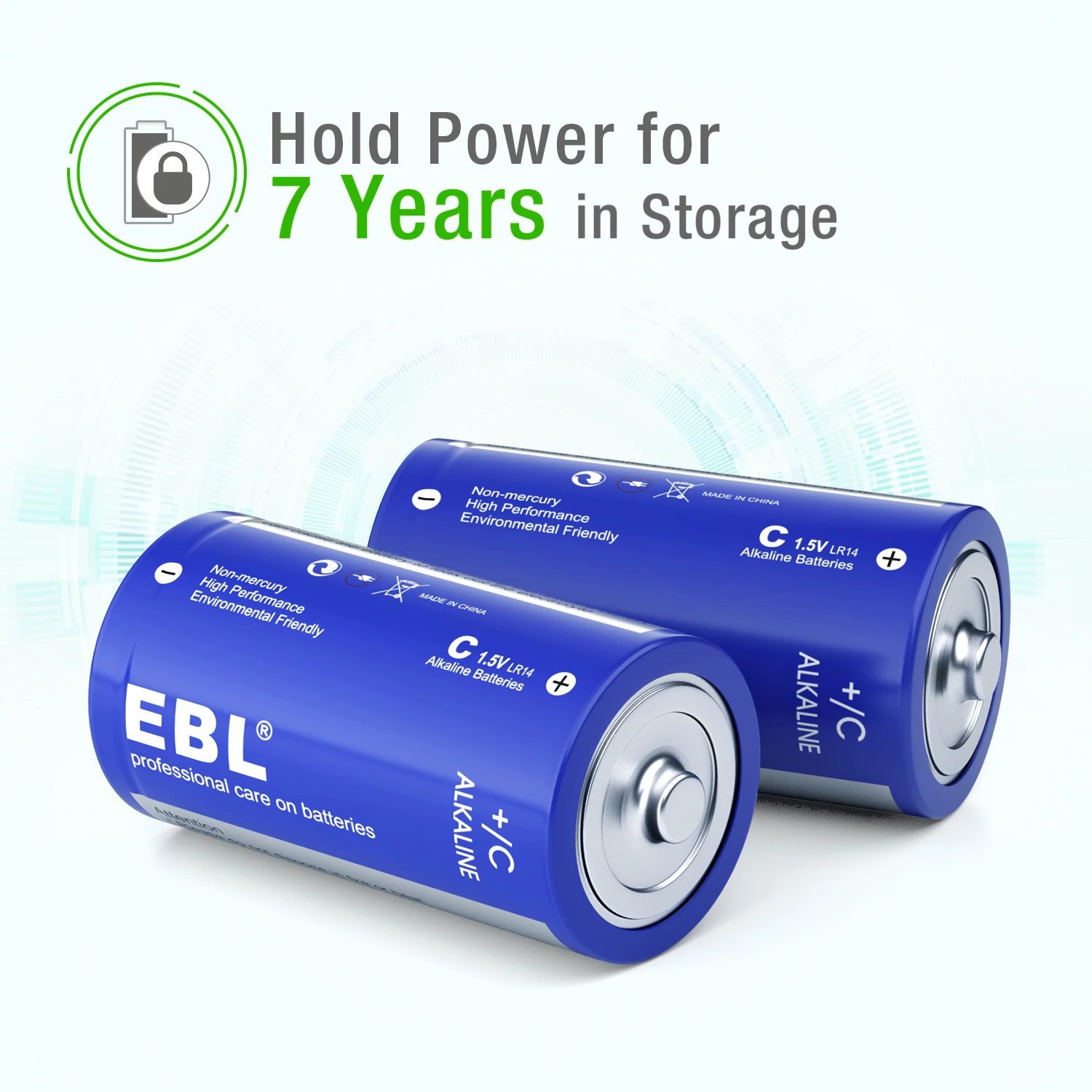 Flashlight Ebl LR14 8000Mah 1.5V C Size Um2 Dry Cell Battery 1.5V Alkaline Battery Primary Batteries