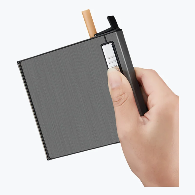USB vintage lighter luxury cigarette case 20 cigarette of cool gentleman USB rechargeable electronic rechargeable lighter