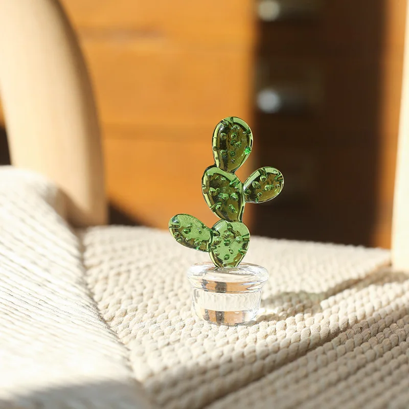 Creative Glass Plant Cactus Simple Home Table Living Room Decoration