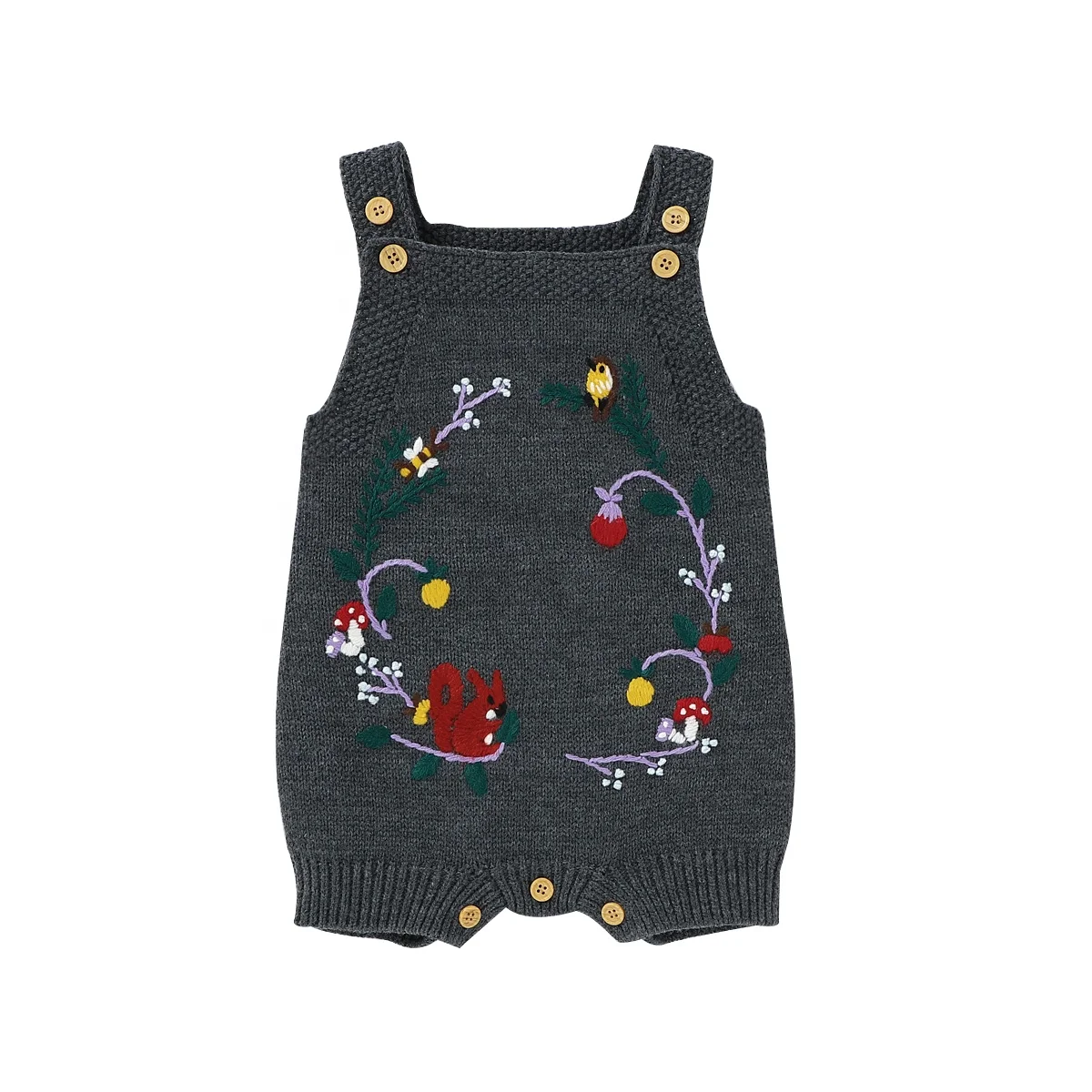 
Factory Direct New Design 1 Month Baby Embroider Pattern Newborn Baby Cute Rompers For Girl And Boy 