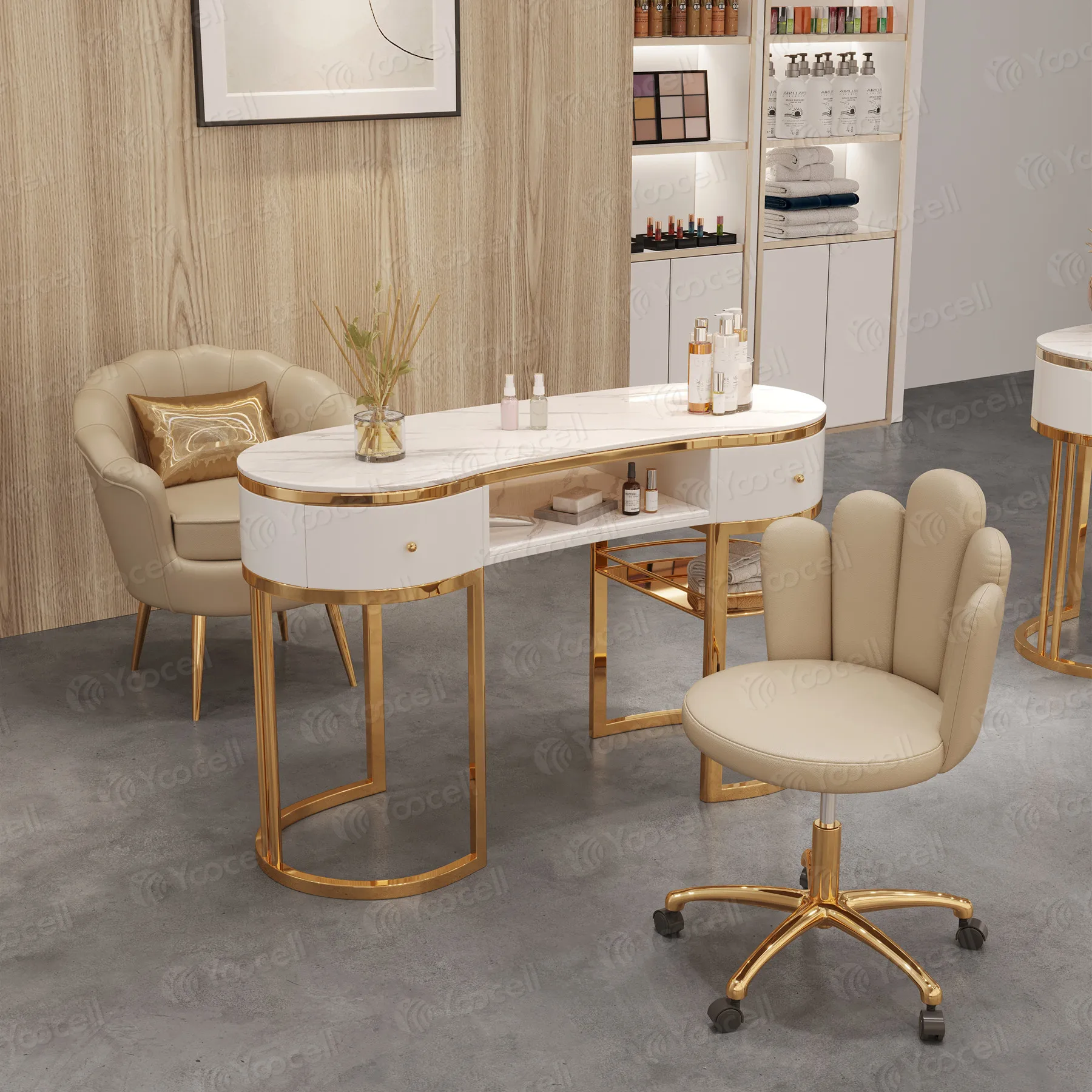 Yoocell nail table manicure furniture manicure table station manicure table beauty salon