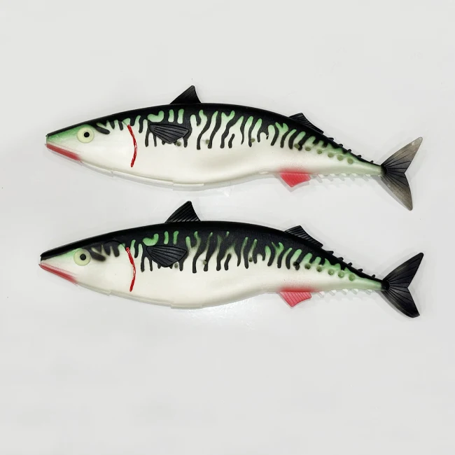 Spanish Mackerel Big Game Rubber Soft Lure Coat Hollow Body Fishing Tackle Trolling Lure
