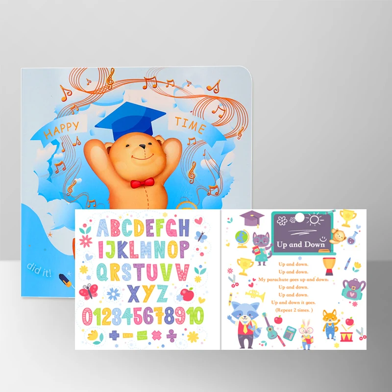 Children story recording sound book animal voice book recordable sound chips for books