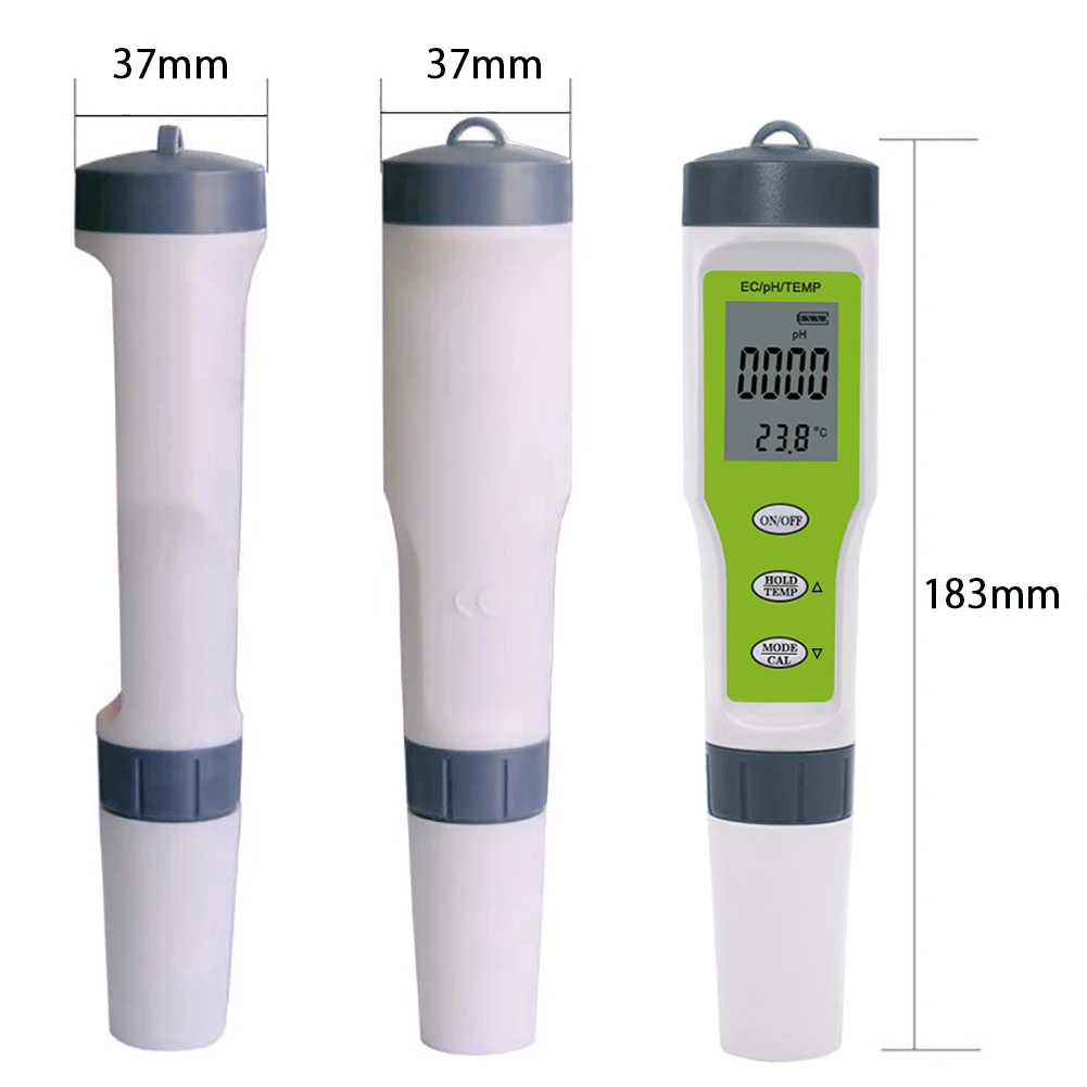 3 in 1 Ph/ec/temp test meter ph meter ec water quality test pen with backlight