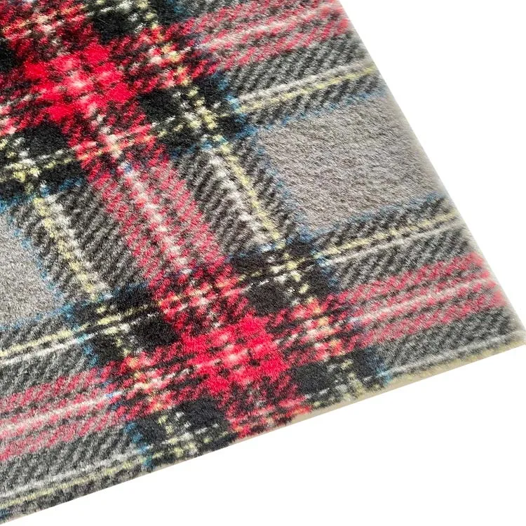 Home Textile Blanket 100% Polyester Fleece Fluffy Printed Scottish Tartan Checkered Scarf Fabric